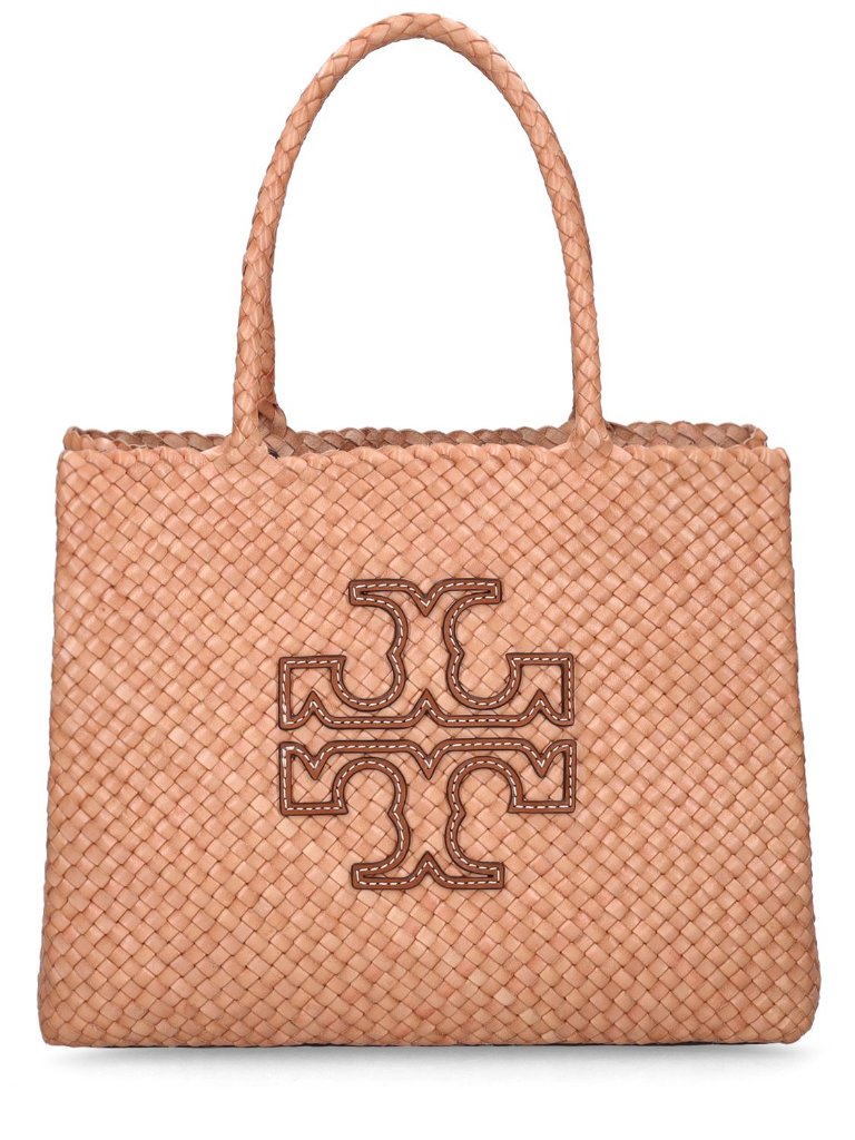 Tory Burch Mcgraw Dragon Woven Leather Tote Bag